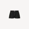 Boxers de corte en A para mujer en negro