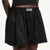 Boxers de corte en A para mujer en negro