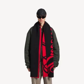 Bufanda «Big B» para hombre en rojo/negro