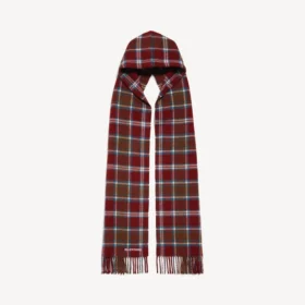Bufanda con capucha para hombre en color burdeos