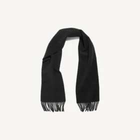 Bufanda con flecos para hombre en negro