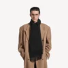 Bufanda con flecos para hombre en negro
