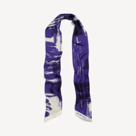 Bufanda Twilly para mujer con estampado de pinceles en azul