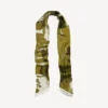 Bufanda Twilly para mujer con estampado de pinceles en color caqui oscuro