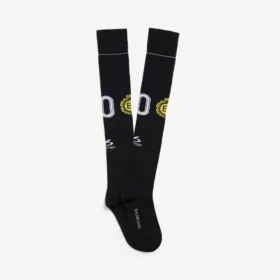 Calcetines largos para hombre con escudo naval en negro
