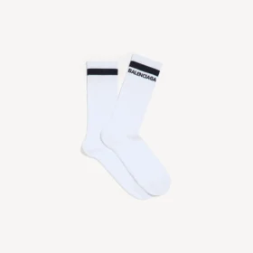 Calcetines para hombre con logotipo en blanco/negro