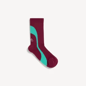 Calcetines técnicos para hombre en color burdeos/aguamarina