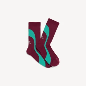 Calcetines técnicos para hombre en color burdeos/aguamarina