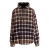 Camisa con capucha de manga larga a cuadros decolorada «Rojo Blanco Negro» 699223TMM059783