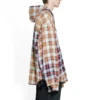 Camisa con capucha de manga larga a cuadros decolorada «Rojo Blanco Negro» 699223TMM059783