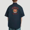 Camisa con estampado del logotipo universitario «Est. 1917» en azul oscuro 675643TYB184100