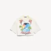 Camisa de boliche para mujer con estampado tie-dye extremo en blanco/amarillo Camisa de boliche para mujer con estampado tie-dye extremo en blanco/amarillo