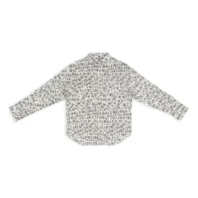 Camisa de corte holgado con tiras con logotipo por toda la prenda «Gris» 662983TML201240