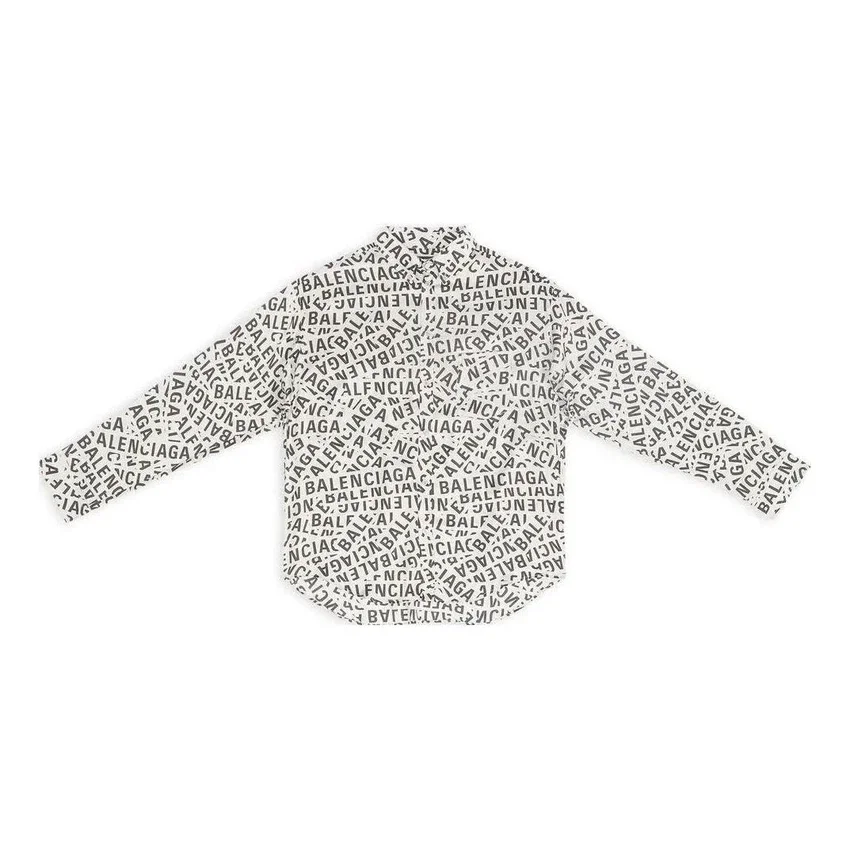 Camisa de corte holgado con tiras con logotipo por toda la prenda «Gris» 662983TML201240