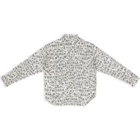 Camisa de corte holgado con tiras con logotipo por toda la prenda «Gris» 662983TML201240