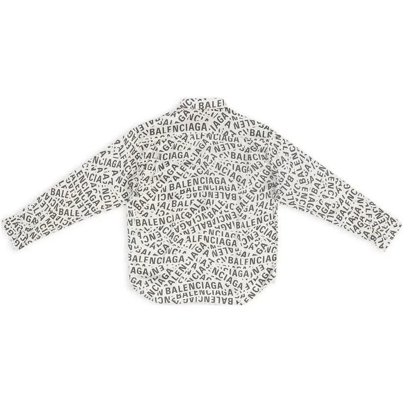 Camisa de corte holgado con tiras con logotipo por toda la prenda «Gris» 662983TML201240