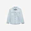 Camisa de Denim de manga larga para hombre en azul claro Camisa de Denim de manga larga para hombre en azul claro