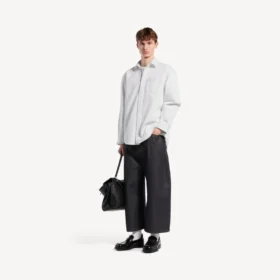 Camisa de Denim de manga larga para hombre en blanco