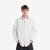 Camisa de Denim de manga larga para hombre en blanco Camisa de Denim de manga larga para hombre en blanco