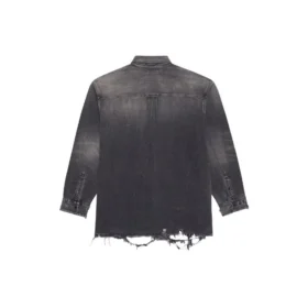 Camisa de Denim rasgada para hombre, temporada primavera-verano 2021, color negro 657610TBP191090