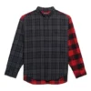 Camisa de franela a cuadros con diseño de retazos «Red Black» 647364TJM136167