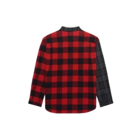 Camisa de franela a cuadros con diseño de retazos «Red Black» 647364TJM136167