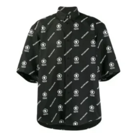 Camisa de manga corta con espalda cuadrada Balenciaga x WFP «Negro Blanco» 602026TIL251070