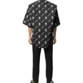Camisa de manga corta con espalda cuadrada Balenciaga x WFP «Negro Blanco» 602026TIL251070