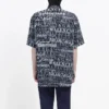Camisa de manga corta con estampado tipográfico mixto del logotipo «Negro Gris» 556854TELF21269