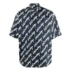Camisa de manga corta con garabatos por toda la prenda «Azul oscuro Blanco» 681702TLLJ48502