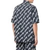 Camisa de manga corta con garabatos por toda la prenda «Azul oscuro Blanco» 681702TLLJ48502
