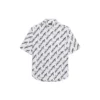 Camisa de manga corta con garabatos por toda la prenda «Blanco Negro» 681702TLLJ49040