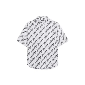 Camisa de manga corta con garabatos por toda la prenda «Blanco Negro» 681702TLLJ49040