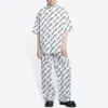 Camisa de manga corta con garabatos por toda la prenda «Blanco Negro» 681702TLLJ49040