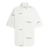 Camisa de manga corta con logo por toda la prenda «Blanco Negro» 681702TOL659040