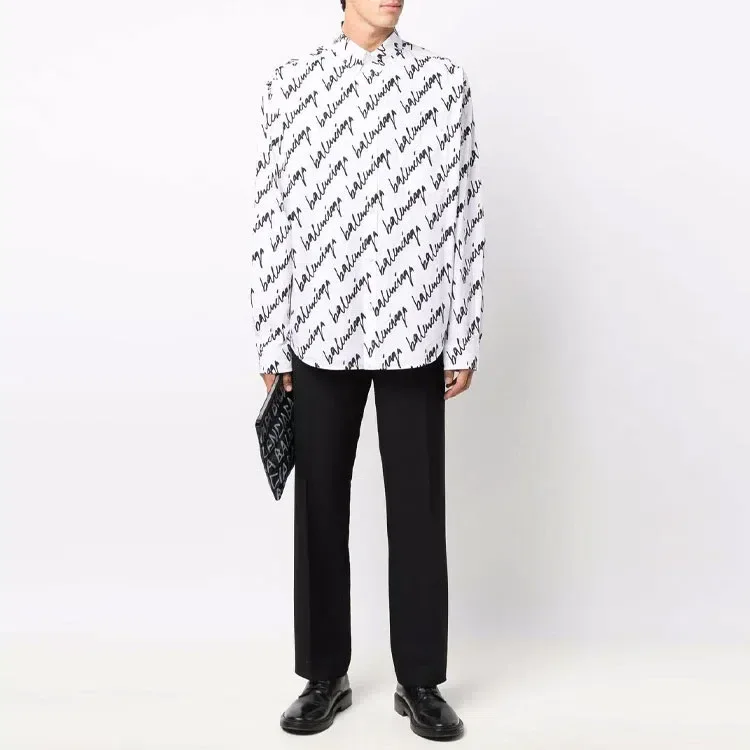 Camisa de manga corta con logotipo garabateado, corte amplio «Blanco» 662983TLLJ49040