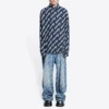 Camisa de manga corta con logotipo garabateado, corte amplio «Midnight Blue» 662983TLLJ48502