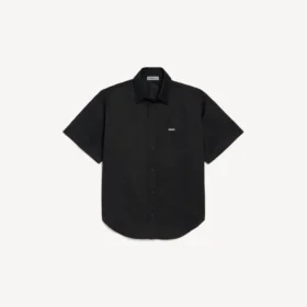 Camisa de manga corta de trabajo para hombre en negro