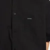 Camisa de manga corta de trabajo para hombre en negro Camisa de manga corta de trabajo para hombre en negro
