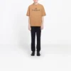 Camisa de manga corta para hombre Balenciaga con estampado de letras, color amarillo crema, 594579TGV609605