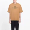 Camisa de manga corta para hombre Balenciaga con estampado de letras, color amarillo crema, 594579TGV609605