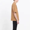 Camisa de manga corta para hombre Balenciaga con estampado de letras, color amarillo crema, 594579TGV609605