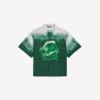 Camisa de manga corta para hombre estilo «extreme tie dye» en verde/blanco Camisa de manga corta para hombre estilo «extreme tie dye» en verde/blanco