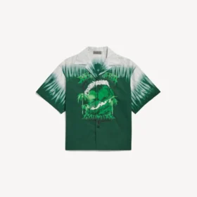 Camisa de manga corta para hombre estilo «extreme tie dye» en verde/blanco