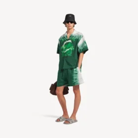 Camisa de manga corta para hombre estilo «extreme tie dye» en verde/blanco