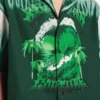 Camisa de manga corta para hombre estilo «extreme tie dye» en verde/blanco Camisa de manga corta para hombre estilo «extreme tie dye» en verde/blanco