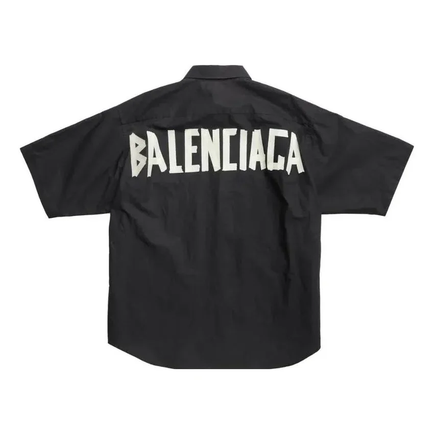 Camisa de manga corta Tape Type, corte amplio «Negro» 738761TNM601000