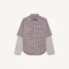 Camisa de manga cruzada para hombre en rojo/azul marino