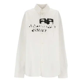 Camisa de manga larga BB con diseño dibujado a mano, estilo oversize «Blanco» 725722TYB189000