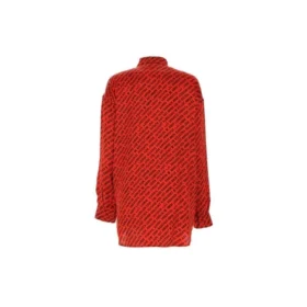 Camisa de manga larga con estampado de logotipo, color rojo, 623037TJLI16167